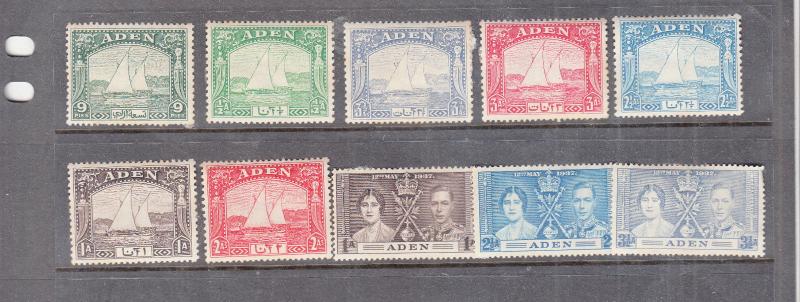 ADEN 1937 DHOWS SET MINT TO 3.5A PLUS CORONATION SET 