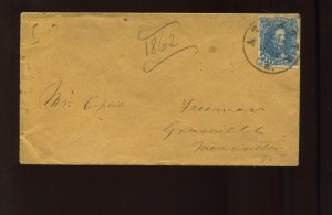 Confederate States 4 Used on Cover Atlanta to Greenville GA (LV 1241)