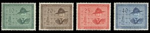 Liechtenstein #270-273 Cat$37.50, 1953 Boy Scouts, set of four, never hinged