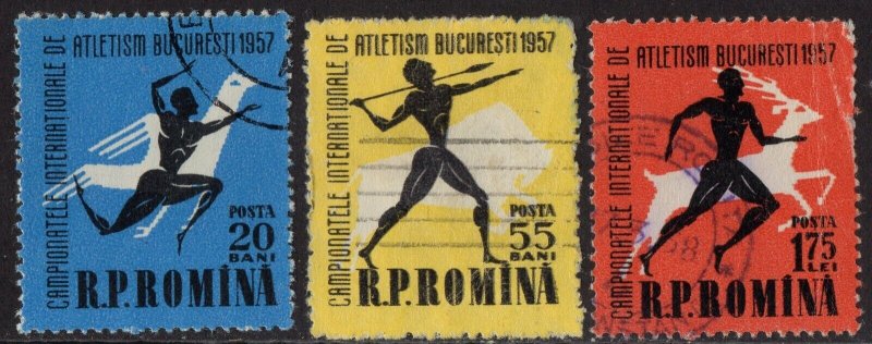 Thematic stamps ROMANIA 1957 ATHLETICS 2532/4 used