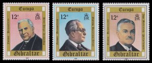 Gibraltar 433-435 Europa Famous Personalities set 3 MNH 1980