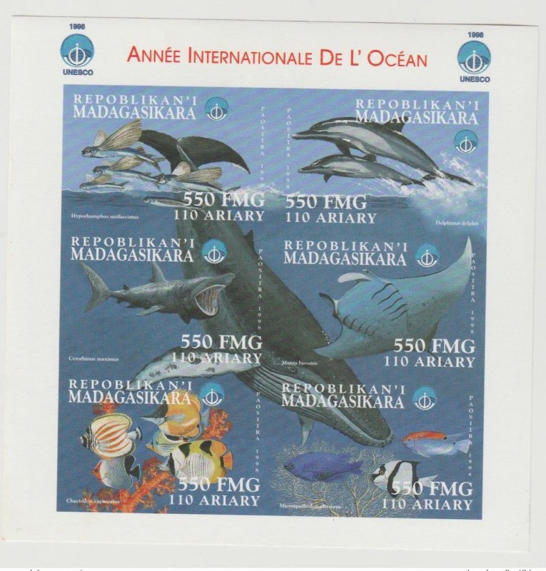 Madagascar 1998 /1999 Mi. 2234 - 2239 Year of the Ocean Poisson IMPERF