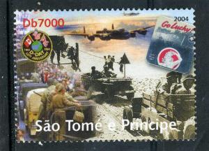 Sao Tome & Principe 2004 D.DAY WWII Aircraft Flags 1v Perforated Mint (NH)