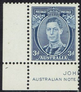 AUSTRALIA 1937 KGVI 3D DIE II MNH ** 