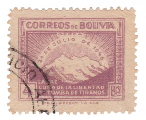 BOLIVIA YEAR 1947. STAMP . SCOTT # C117. USED. # 4