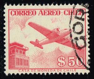 Chile #C186 Douglas DC-2 and Control Tower; Used