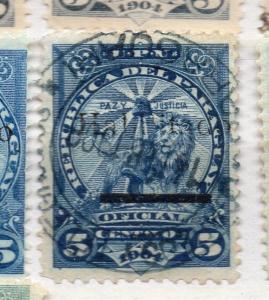 Paraguay 1908 Early Issue Fine Used 5c. Optd 281526