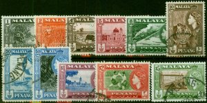 Penang 1957 Set of 11 SG44-54 Fine Used