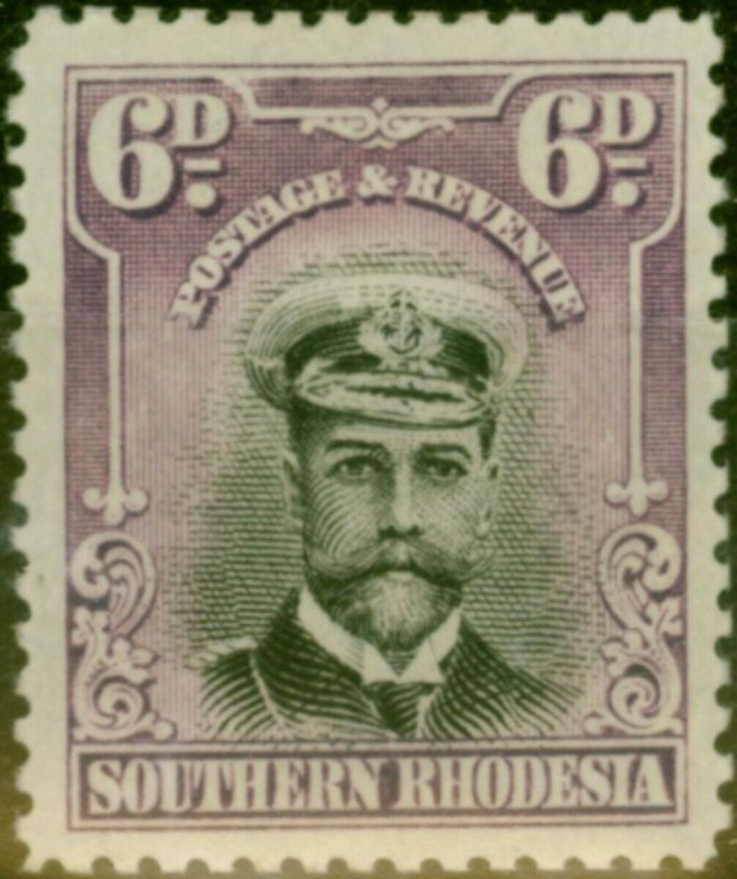 Southern Rhodesia 1924 6d Black & Mauve SG7 Fine VLMM 