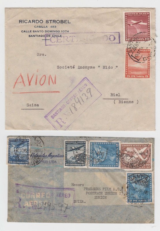 CHILE 1948-61 COLLECTION OF 23 COVERS TO AUSTRIA OR SWITZERLAND CENSOR, RATES+
