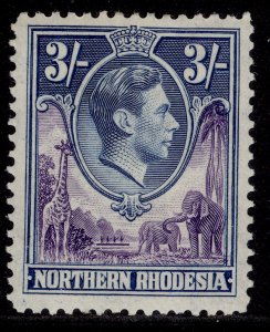 NORTHERN RHODESIA GVI SG42, 3s violet & blue, M MINT. Cat £30.