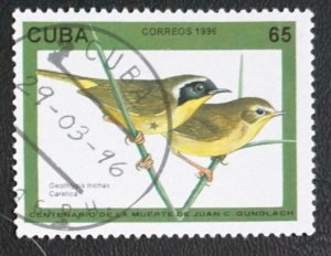 CUBA Sc# 3733  JUAN GUNDLACH BIRDS 65c   1996  used cto