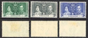 Gibraltar SG118/20 1937 Coronation M/M Cat 5.75 (3)