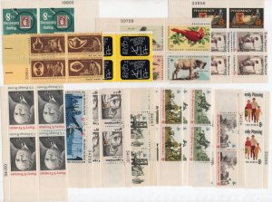 Scott #1455-1499 1972-1973 (14) Plate Block of 4 Stamps - MNH