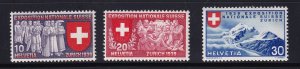 Switzerland  #247-249  MNH  1939  MNH  National exposition  French