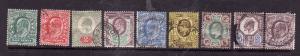 Great Britain-Sc#127-35-used short KEVII set to the 6p-1902-11-