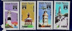 North Viet Nam Sc 2380-3 NH issue of 1992 - Lighthouses