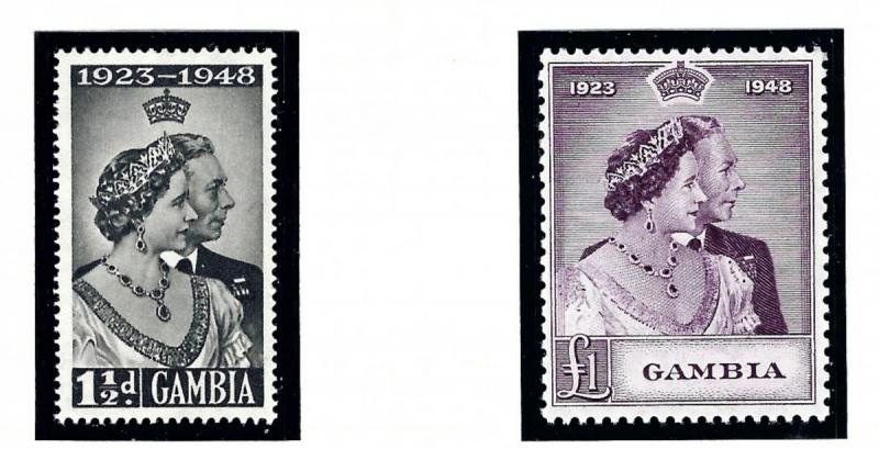 Gambia 146-47 MNH 1948 KGVI Silver Wedding