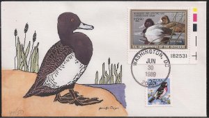 Jennifer Dwyer Hand Painted Combo FDC for the 1989 Federal Duck Stamp