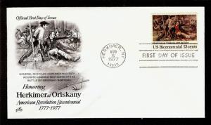 FIRST DAY COVER #1722 Herkimer at Oriskany 1777-1977 13c ARTCRAFT U/A FDC 1977