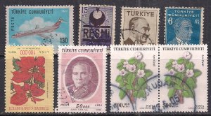 Turkey Small Selection of 8 used stamps ( E1486 )