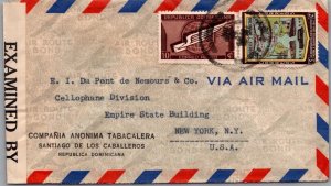 SCHALLSTAMPS REPUBLICA DOMINICANA 1940-45 WWII CENSORED AIRMAIL COVER ADDR USA