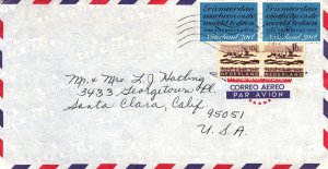 1972 AIRMAIL COVER FROM HOLLAND TO SANTA CLARA CALIFORNIA - 4 STAMPS CLEAN