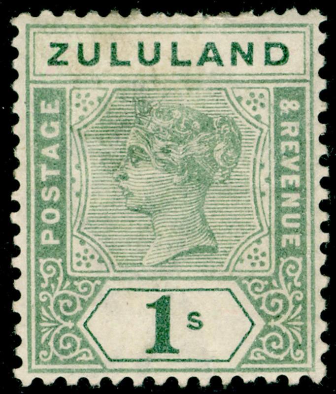 SOUTH AFRICA - Zululand SG25, 1s green, M MINT. Cat £50.