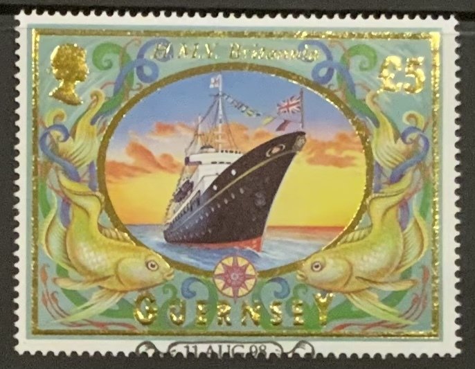 GUERNSEY 1998 SHIPS ROYAL YACHT BRITANNIA ... £5 FINE USED