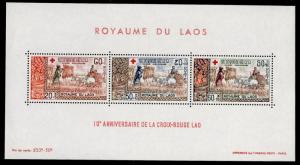 Laos B11a MNH Agriculture, Animals, Tobacco Fields, Red Cross