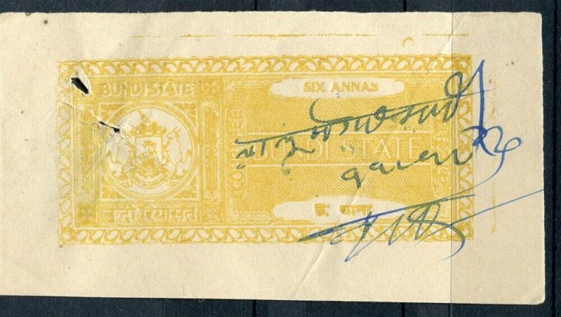 INDIA; Early 1900s fine used Local Revenue issue from Bundi