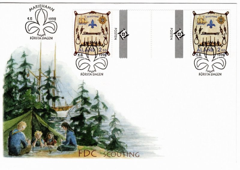 Aland 1998 Sc 148 Commemorative Gutter Pair FDC