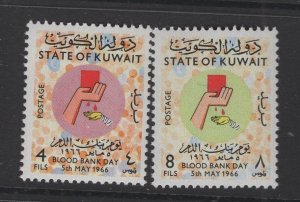 Kuwait #327-28   (1966 Blood Bank Day set) VFMNH CV $2.40