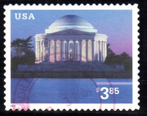 US 3647 2002 $3.85 Priority Mail Jefferson Monument, Used