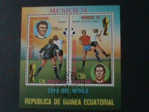 EQUARTORIAL GUINEA- WORLD CUP SOCCER-MUNICH'74-CTO -IMPERF-S/S VERY FINE