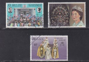Belize # 383-385, Queen Elizabeth's Silver Jubilee, Used