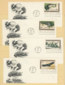 US 1427-30 1971 Wildlife Conservation FDC's 4 FDC's