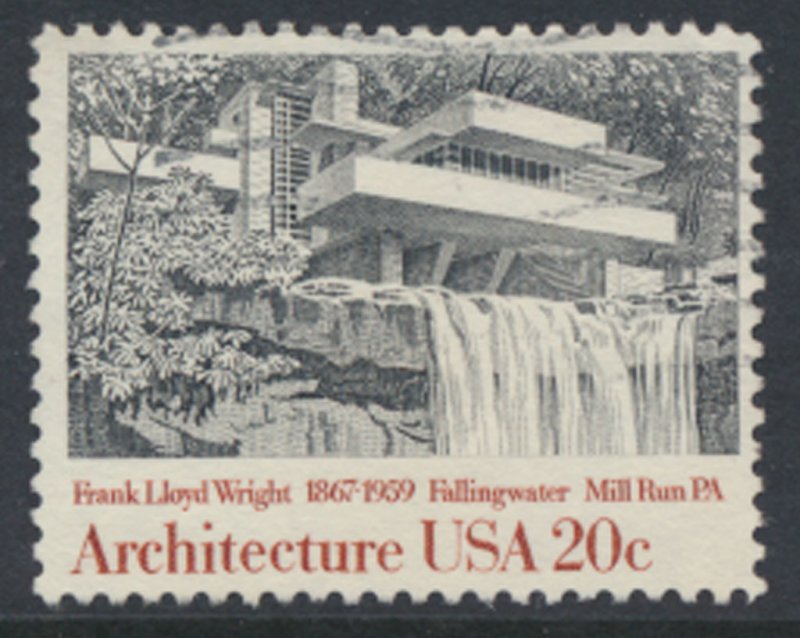 USA  SC# 2019  Used Falling Water Mill Run Architecture Series  1982  see scan