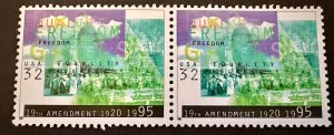 US # 2980 Woman Suffrage pair 32c 1995 Mint NH