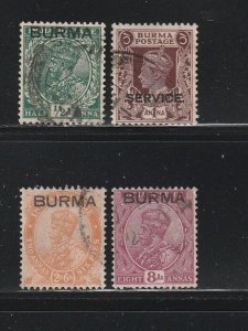 Burma 2, 4, 5, 11 U Overprints