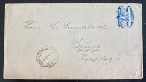 1888 Paysando Uruguay Postal Stationery Cover To Leipzig Germany