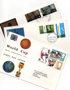 GB 1965-1966 World Cup, Churchill & P.O. Tower FDC all GPO Bureau FDI WS35104