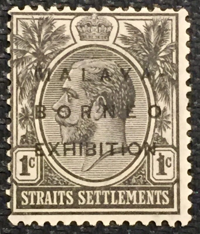 MALAYA-BORNEO EXHIBITION MBE opt Straits KGV 1c Small 3rd A MNH SG#250 M5204