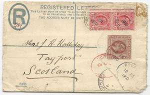 British Colonies Gold Coast H&G #8 Registered Letter July 12, 1910