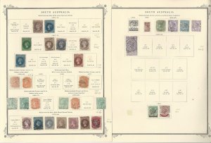 South Australia Stamp Collection 1855 to 1909 on 12 Scott Specialty Pages