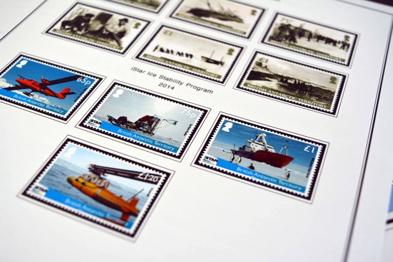 COLOR PRINTED BRITISH ANTARCTICA 2011-2024 STAMP ALBUM PAGES (47 illustr. pages)