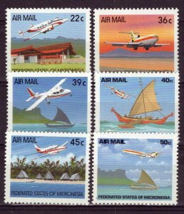 Micronesia C43-C48 MNH Planes Aviation Aircraft Transportation ZAYIX 0224S0171M