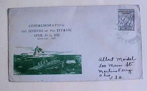 NEWFOUNDLAND SINKING OF THE TITANIC SHIP CACHET 1962