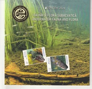 Romania STAMPS 2024 FOLDER EUROPE CEPT FISH UNDERWATER FAUNA MNH POST LIMITED ED