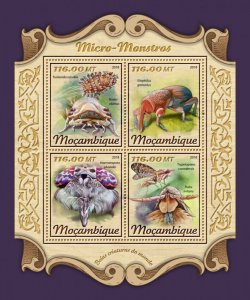 MOZAMBIQUE - 2018 - Micro-Monsters - Perf 4v Sheet - Mint Never Hinged